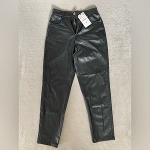 Zara Faux Leather Mom Fit Pants